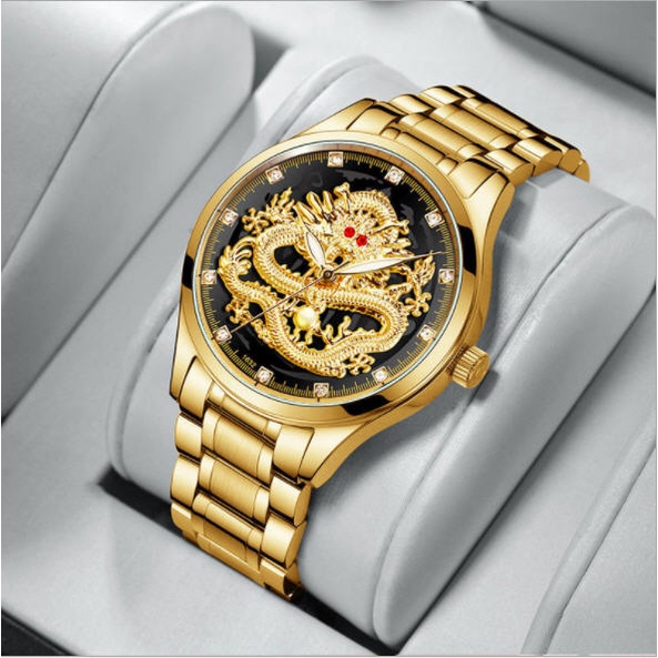 ĐỒNG HỒ NAM RỒNG FNGEEN 3D DÂY THÉP KHÔNG GỈ BẢN DOANH NHÂN