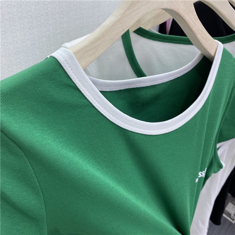 Áo thun BH tay ngắn in chữ nhiều màu sắc thời trang mùa hè cho nữ