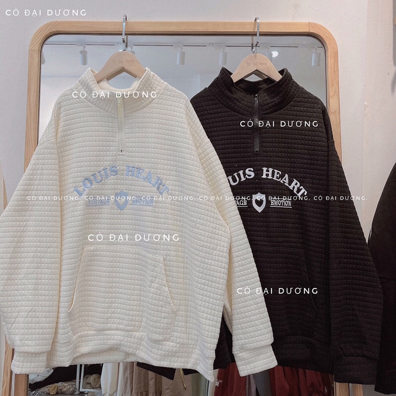áo xốp cổ bẻ louis heart | BigBuy360 - bigbuy360.vn