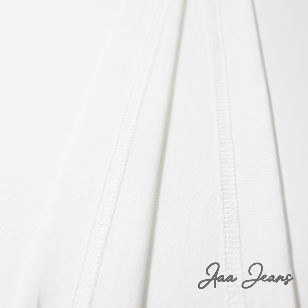 Áo Thun Nữ Cao Cấp Organic Cotton Màu Trắng Logo Aaa Jeans