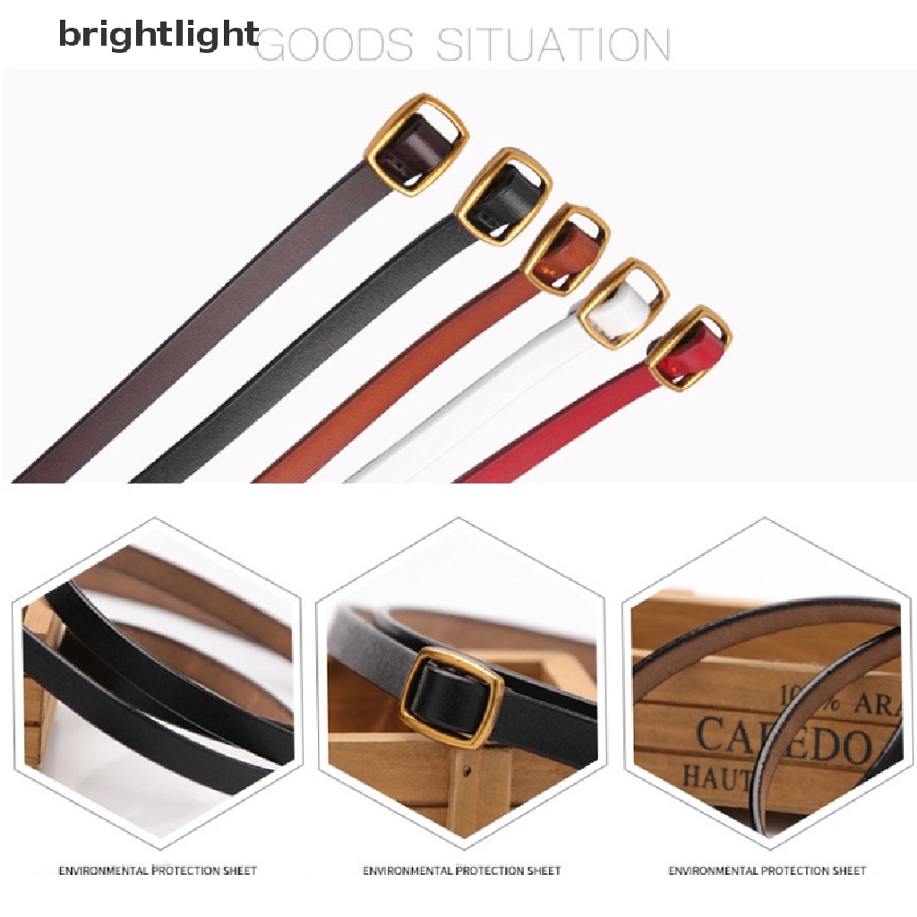 (brightlight) Leather Ladies Dress Thin Belts Women Waist Strap Buckle Female Elastic Belts [HOT SALE]