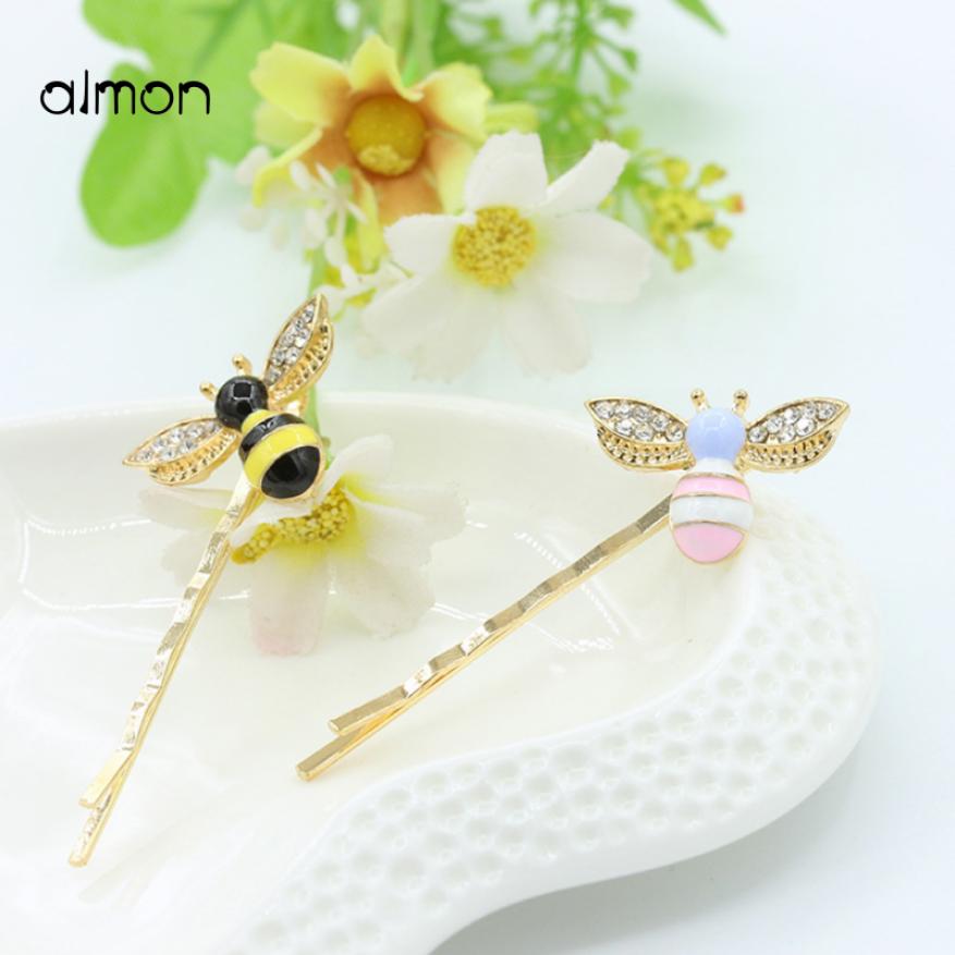 Kẹp tóc hình chú ong đính đá lấp lánh ngọt ngào dễ thương