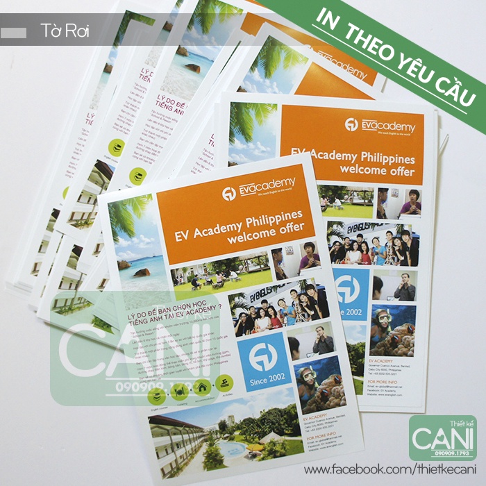 Tờ rơi quảng cáo In theo yêu cầu - Tờ dán decal - Giấy In thông tin sản phẩm Tờ rơi sản phẩm CANI