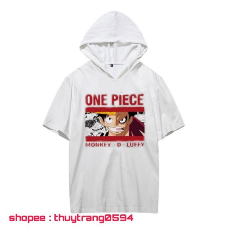 Áo Hoodie Tay Lửng One Piece - Đảo Hải Tặc, Áo Thun Monkey D.Luffy