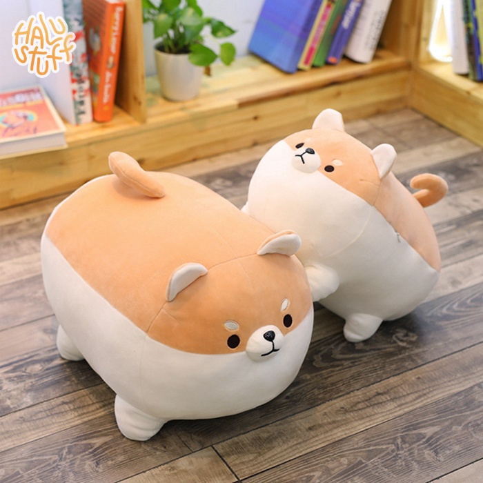 CÓ SẴNGấu Bông Chó Corgi Tròn Dễ Thương, Thú Nhồi Bông Shiba Inu Chó Nhật Cute Cao Cấp