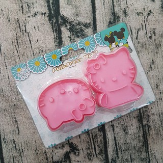HCM - Bộ 2 khuôn cắt bánh quy cute hình mèo Hello Kitty CA46 làm bánh Cookies, cắt fondant