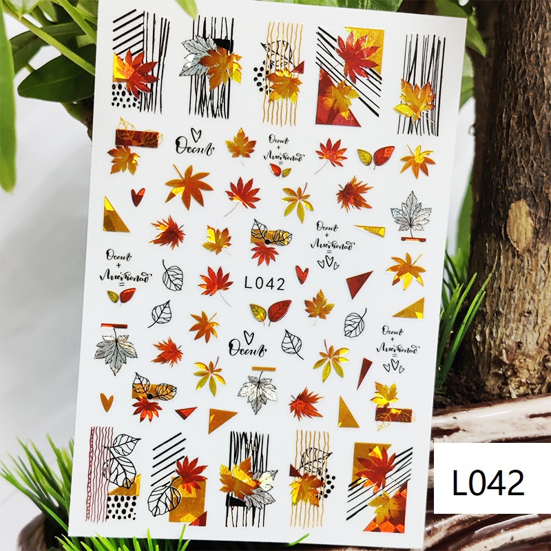 1 Miếng Dán Trang Trí Móng Tay Hình Hoa Lá Trái Tim 3D Thời Trang