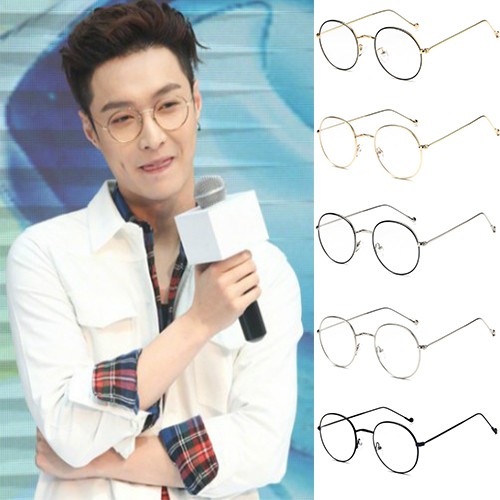 Trendy Vintage Round Frame Clear Lens Women Men Computer Glasses | BigBuy360 - bigbuy360.vn