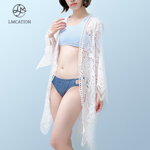 Áo Kimono Ren LMcation Lily - Trắng