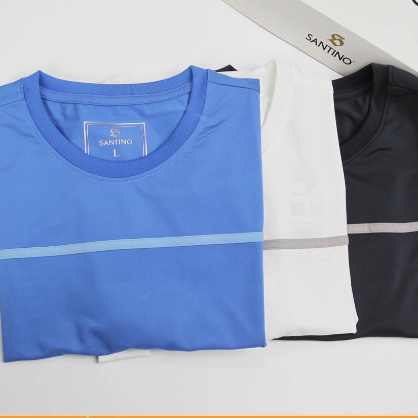 Áo thun nam ngắn tay không cổ Santino chất liệu Thể Thao co giãn 4 chiều thoải mái, phù hợp mọi độ tuổi TST255B718 | BigBuy360 - bigbuy360.vn