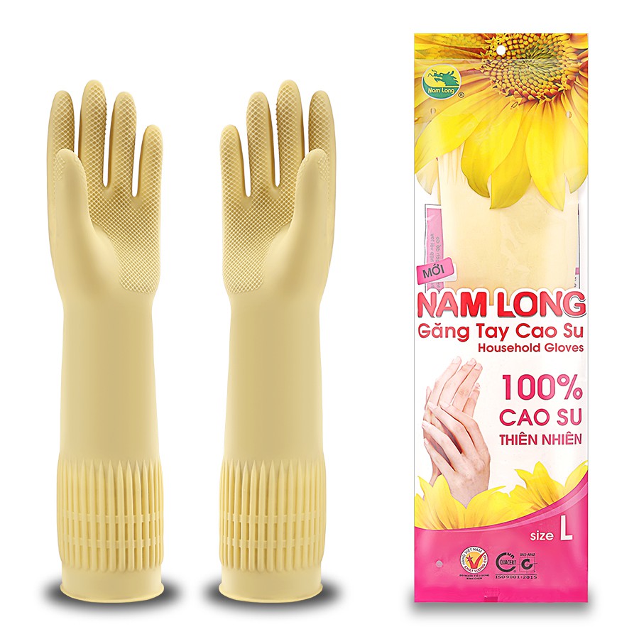 Găng tay cao su dày dặn Nam Long - Size M và L