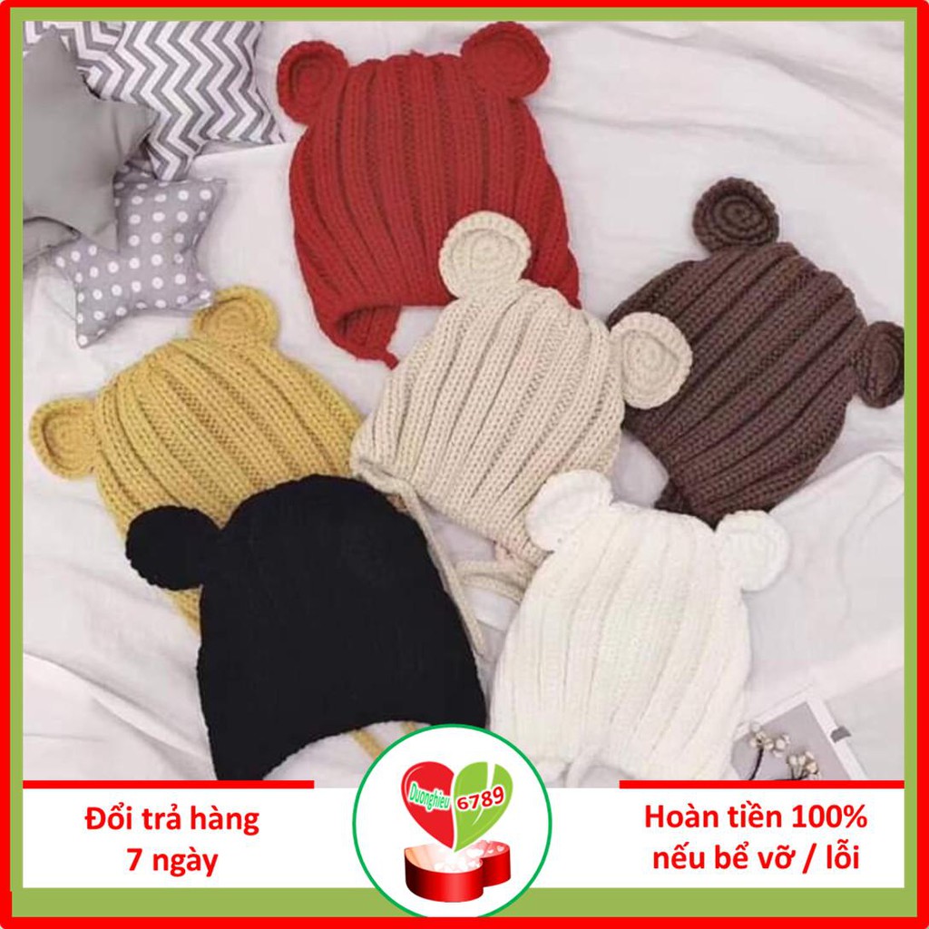 Sỉ mũ len tai gấu cho bé 1- 3 tuổi - nhiều màu - Duonghieu6789