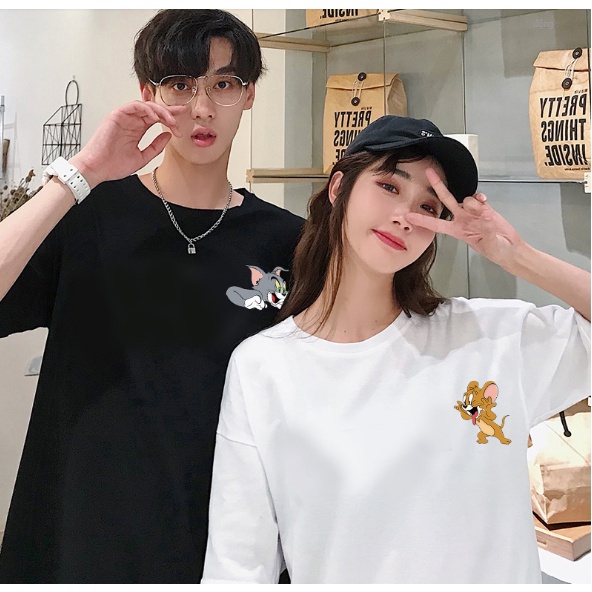 Áo đôi nam nữ, áo cặp nam nữ in hình tom & jerry AD206