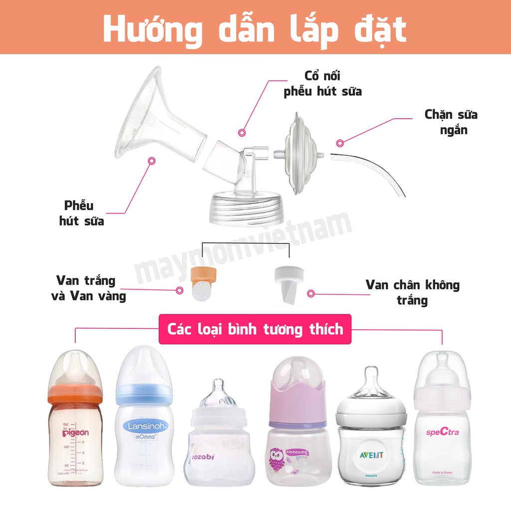 Phụ kiện Maymom cho mom ti nhỏ, máy Avent, Spectra size 13, 15, 17