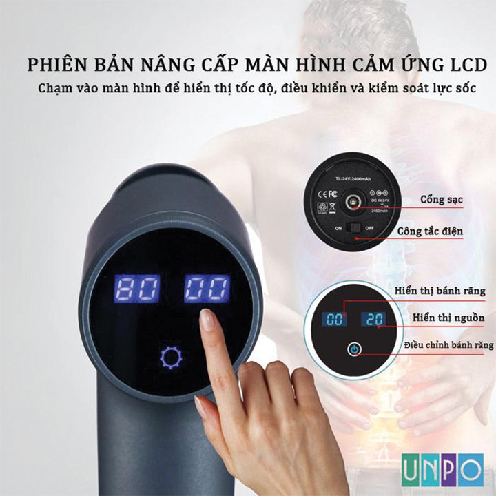 Máy massage cơ bắp giãn cơ, trị liệu cảm ứng thông minh UNPO