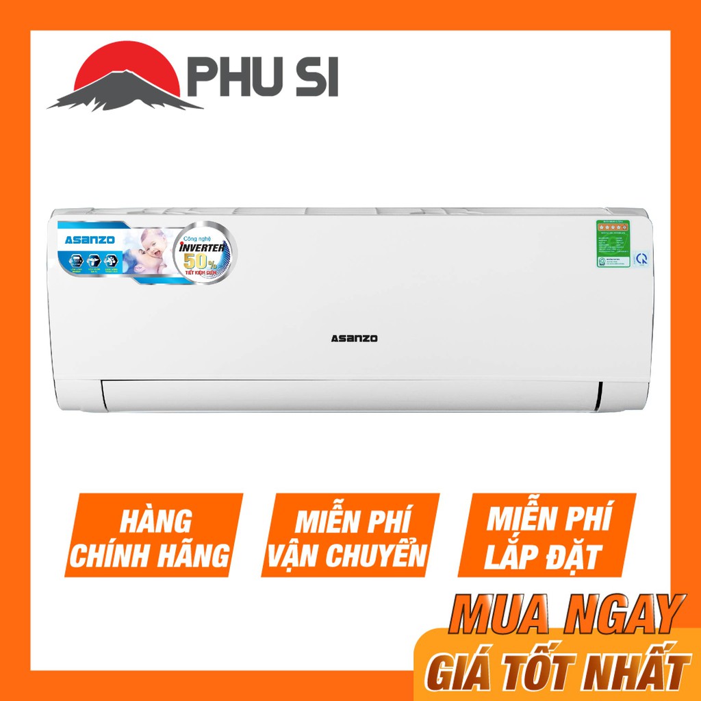 [MIỄN PHÍ VẬN CHUYỂN LẮP ĐẶT] - K12N66 - Máy lạnh Asanzo Inverter 1.5 HP K12N66