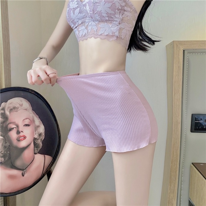 Quần lót boxer LEVAO vải cotton phối ren thời trang cho nữ