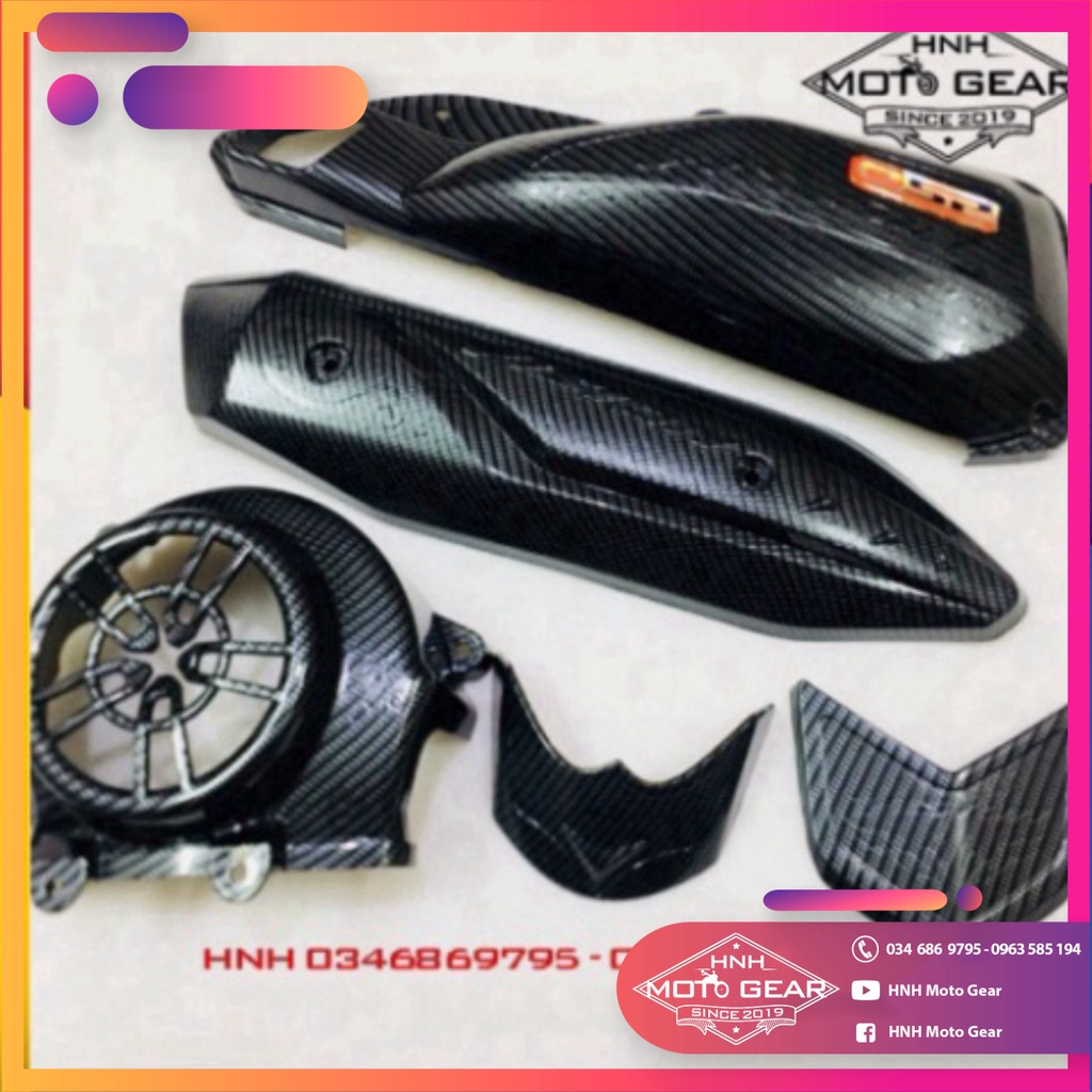 Ốp Carbon Cho Honda Vision Chính Hãng Artista Bộ 6 Món