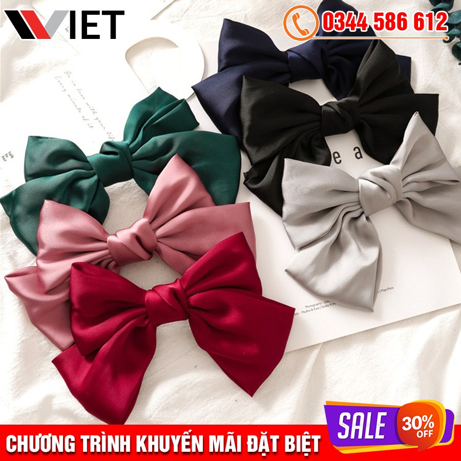 Kẹp Tóc Nơ Nhiều Màu LOẠI TO Hàn Quốc