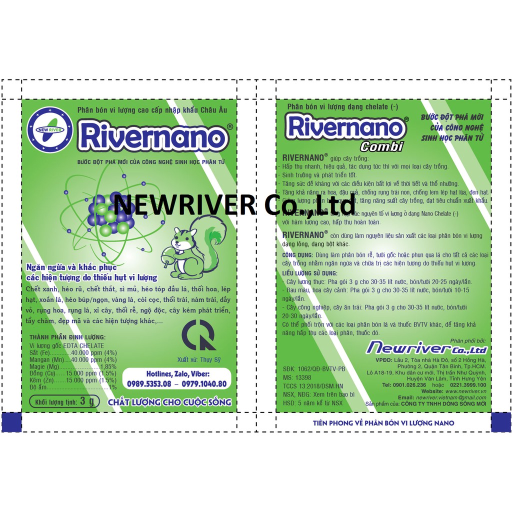 Siêu vi lượng Rivernano Combi 3g Thụy Sỹ