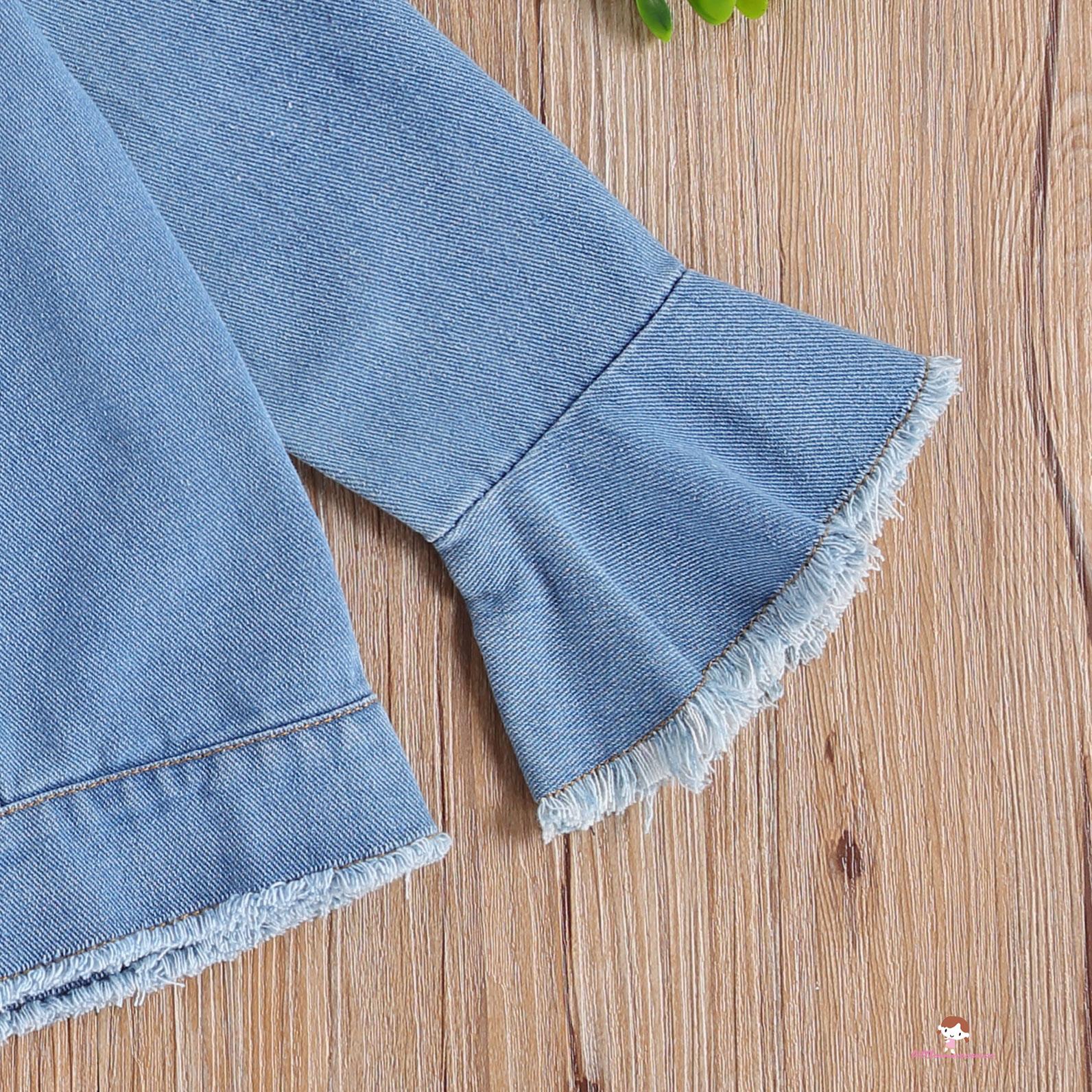 Áo Khoác Denim Tay Loe Thời Trang Cho Bé Xzq7