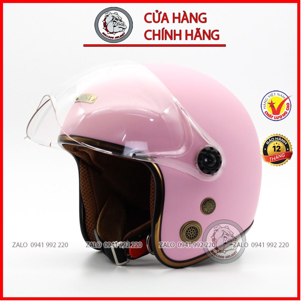 Mũ bảo hiểm 3/4 Omega Sh Ruby New - CÓ KÍNH