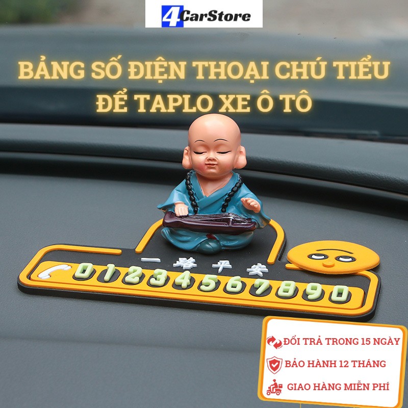 Bảng ghi số điện thoại ô tô cao cấp RUNDONG | Thiết kế sang trọng, đẹp mắt hình chú tiểu ngộ nghĩnh