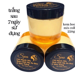 Lẻ hủ kem cốt mix collagen 250gr trăng sau 7 ngày