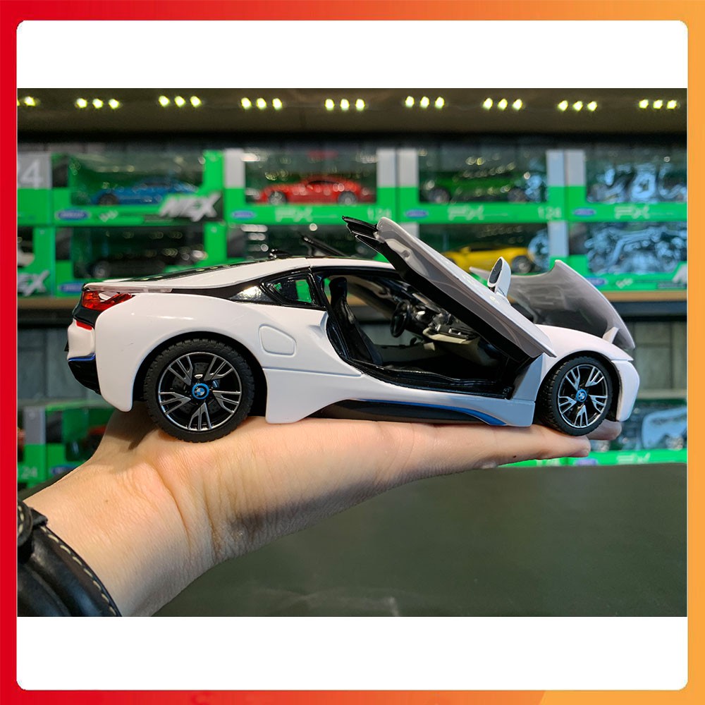 Xe mô hình BMW i8 tỉ lệ 1:24 Rastar [Kim loại,Full Box]