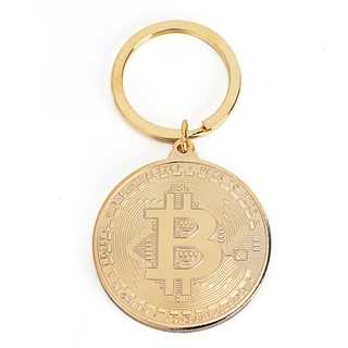 Móc khóa hình Bitcoin màu vàng độc đáo