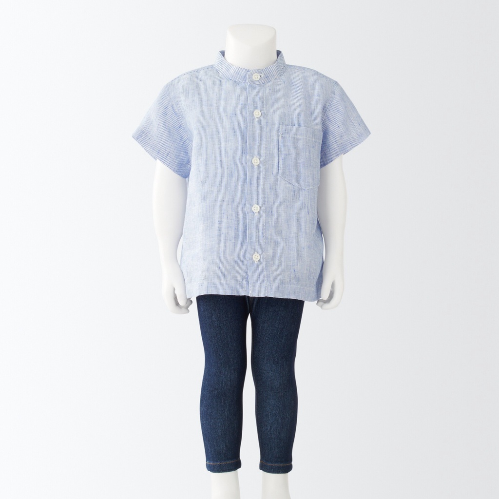 MUJI ÁO SƠ MI FRENCH LINEN NGẮN TAY