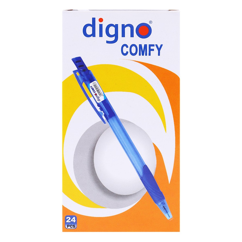 🔹 Hộp 24 Cây Viết Bi Gel Digno Comfy : Mực Xanh - Tím - Đỏ - Đen