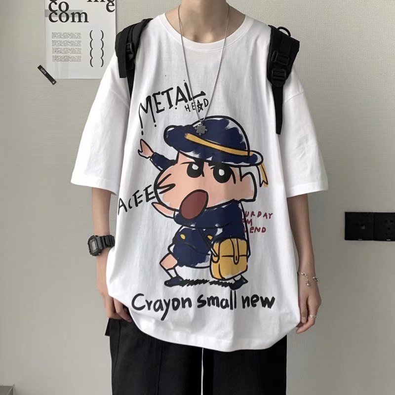Áo Thun Dáng Rộng In Họa Tiết Hoạt Hình Phong Cách Nhật Bản Thời Trang Mùa Hè Cho Nam