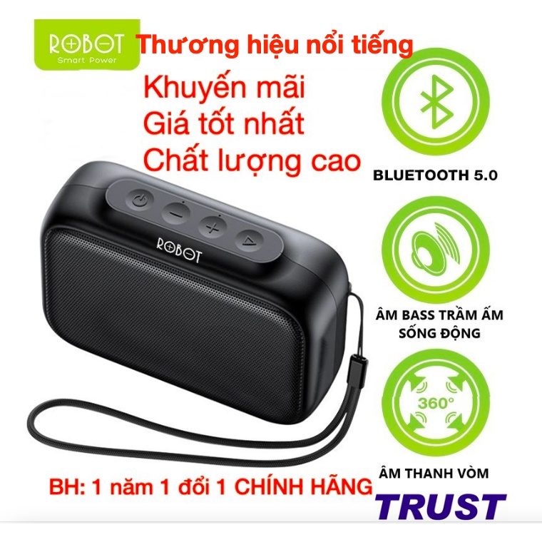 Hot Deals - Giá Tốt-ROBOT Loa Bluetooth Mini 5.0 Hỗ trợ thẻ Micro SD &amp; USB -RB100- BH 1 năm 1 đổi 1 CHÍNH HÃNG