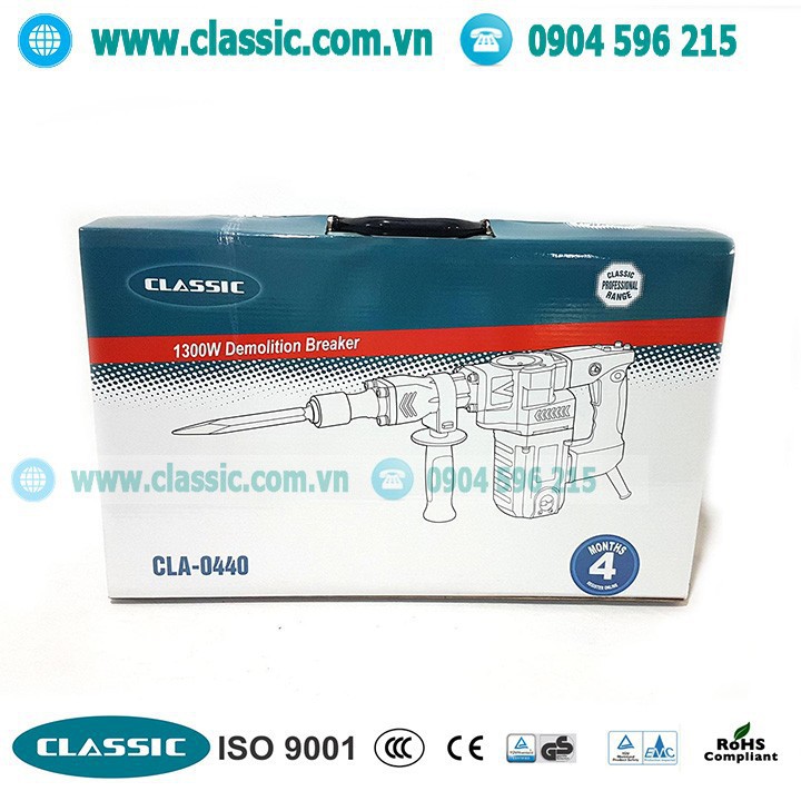 Máy đục bê tông CLASSIC CLA-0440 Đục 17ly 1300W - Tặng mũi đục