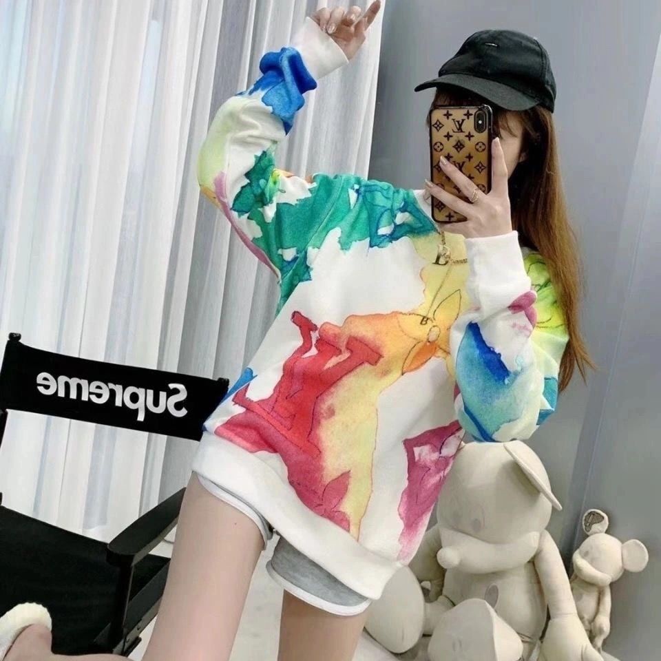 Hàng Có Sẵn!Louis Vuitton!Áo Khoác Cardigan Dáng Rộng Cổ Chữ V Thiết Kế Mới Thời Trang Dành Cho Cặ