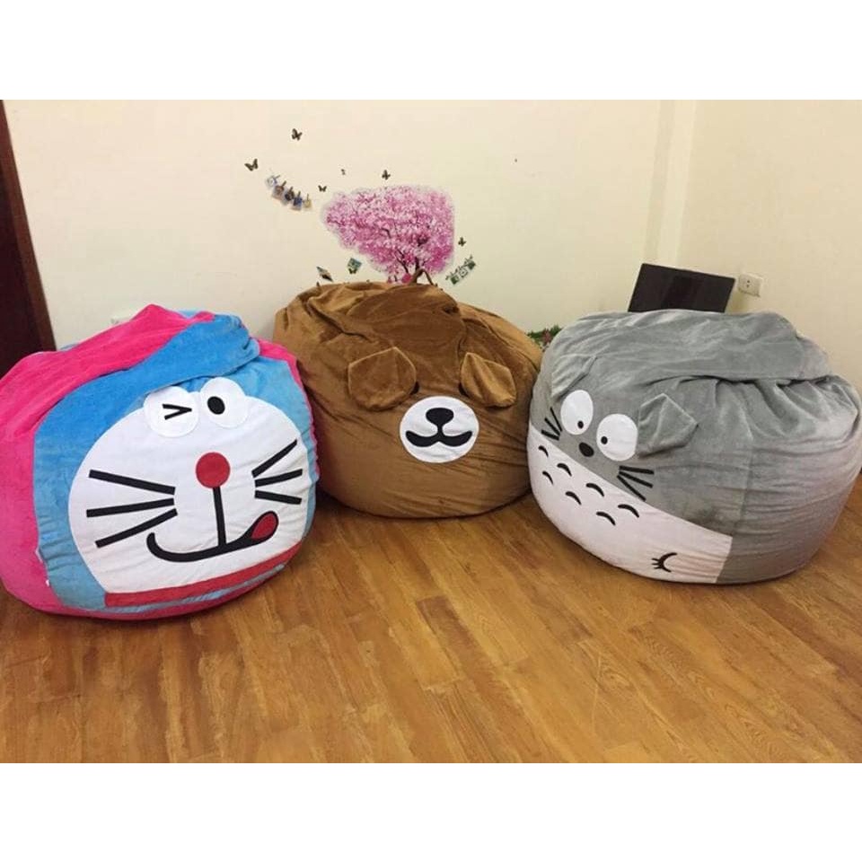 Ghế lười hạt xốp giúp bé tăng khả năng đọc sách  Doremon - ghế gồm 3 món như hình