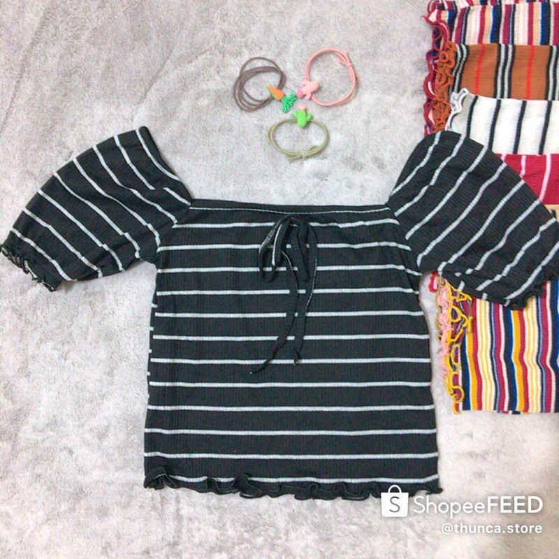 Áo croptop kẻ sọc, áo kiểu kẻ sọc