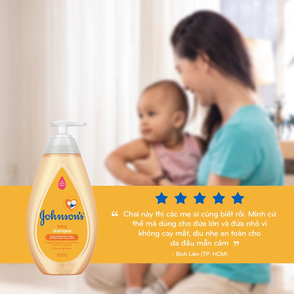 Dầu gội dịu nhẹ cho bé Johnson's baby shampoo 800ml - 100980002