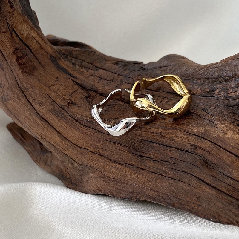 Nhẫn Hở Họa Tiết Gợn Sóng Độc Đáo Thời Trang Cho Nữ