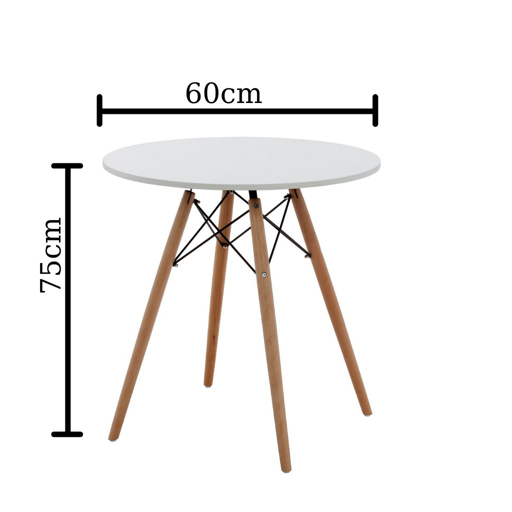 BÀN EAMES TRÒN Đường Kính 60cm chân Gỗ Bàn Làm Việc,Bàn Ăn,Cafe-Hàng Nhập Khẩu(CAM KẾT NHƯ HÌNH 100%)