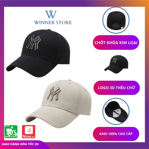 Mũ Lưỡi Trai Nam Nữ NY Thêu Logo 3D Nổi Khối Thời Trang, Thể Thao