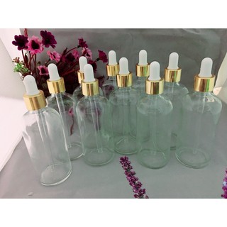 Combo 50 Lọ đựng tinh dầu trắng trong bóp giọt lọ 100ml