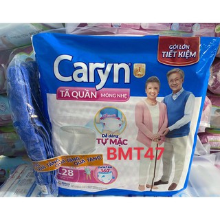 [TẶNG KÈM KHĂN] Tã Bỉm Quần Người Lớn Caryn Mỏng Nhẹ Size M32/L28 Miếng
