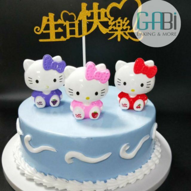 Topper trang trí bánh hình Hello Kitty
