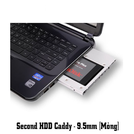 Thanh lý Caddy Bay HDD SSD SATA 3 9.5mm 12.7mm - Khay ổ cứng thay thế ổ DVD Tặng Thanh Che Ổ Đĩa