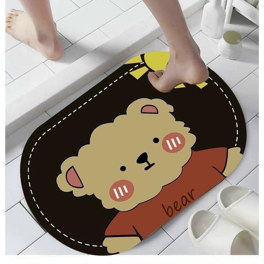 Thảm Lau Chân Hình Bầu Chống Trơn Trượt Thấm Nước 40*60cm Màu Vintage | Liz Flower