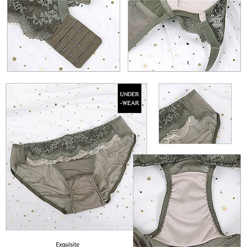 Bộ Đồ Lót Ren Sexy Quyễn Rũ Đệm Mềm Nâng Ngực Tạo Khe B2886