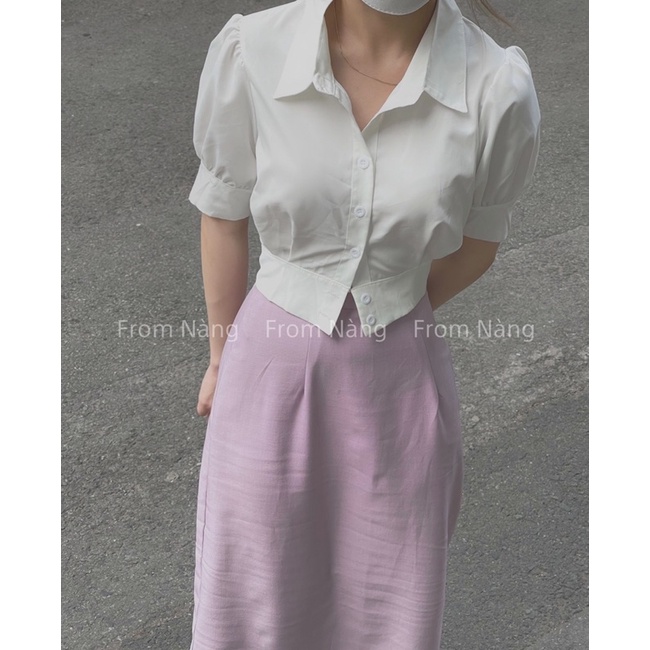 CHÂN VÁY CHỮ A DÁNG DÀI XẺ SAU- fromnang