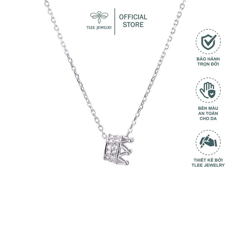 Dây chuyền bạc nữ TLEE Crown nạm đá xinh xắn TleeJewelry D0107